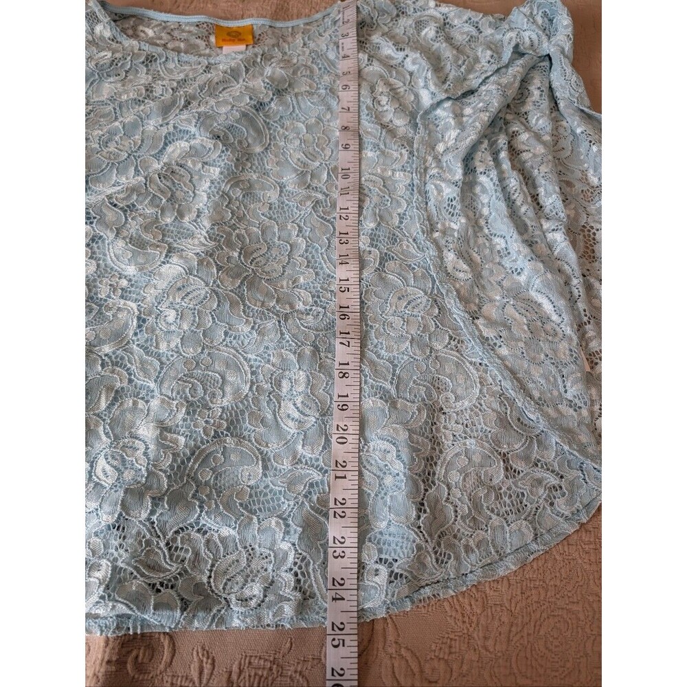 Ruby Rd. Powder Blue Floral Lace Tunic - Picture 5 of 8